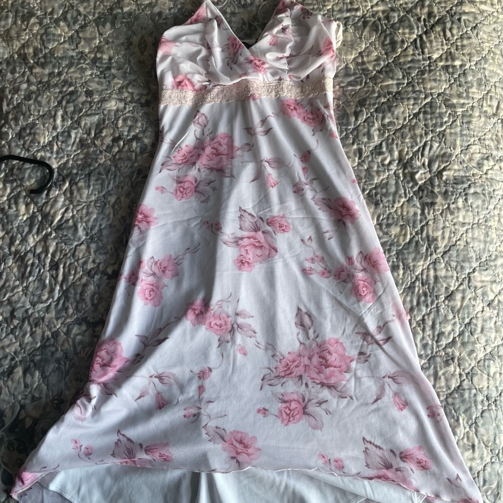 Mariposa Floral Pink and White Dress